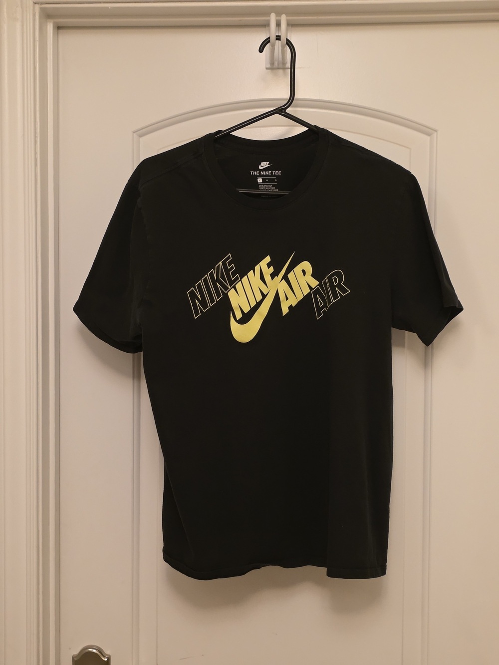 Nike Men’s Black Short Sleeve Tee with Yellow Nike Air Graphic